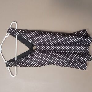 Nike Black w White Dot Swim Suit Top S NWT